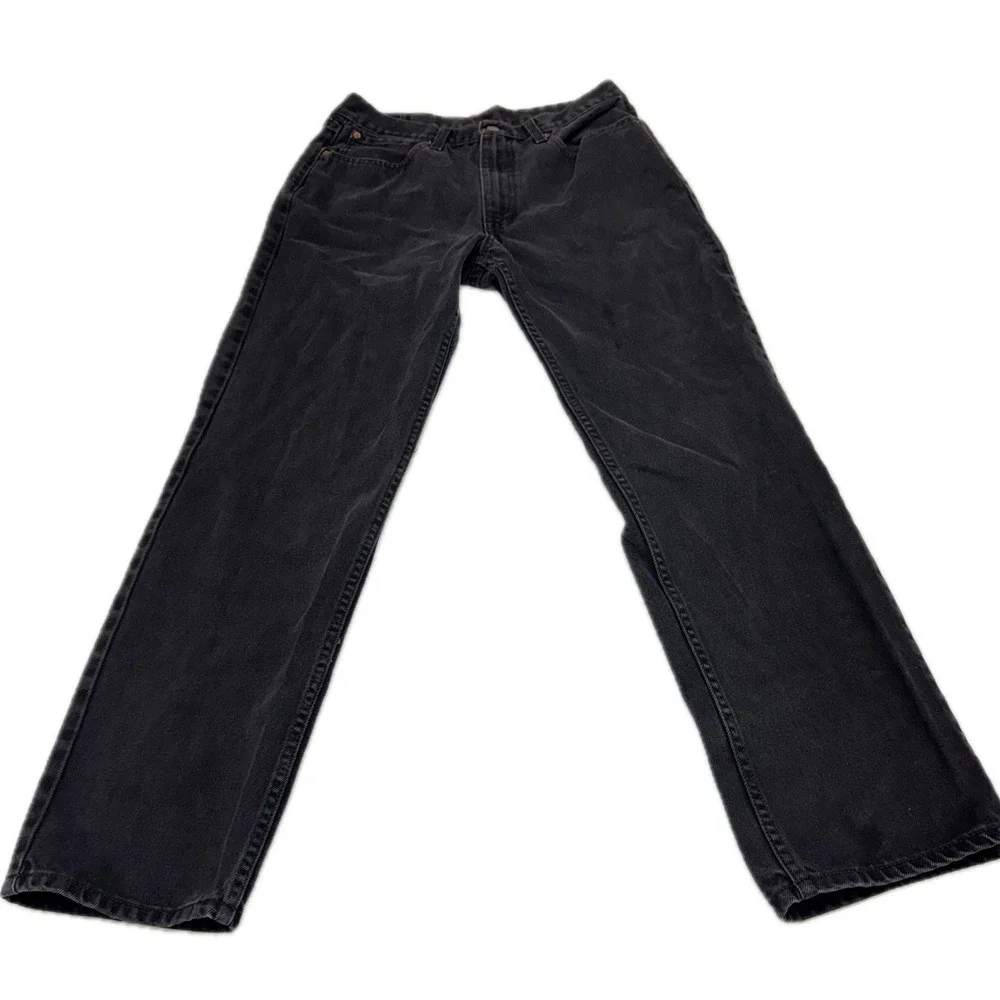 Levi Jeans Mens W33 L32 Black 550 Relaxed Fit Straight Leg Denim